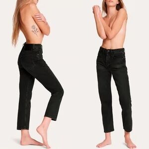 Rag & Bone Maya High Rise Ankle Slim Jeans in Black Size 28